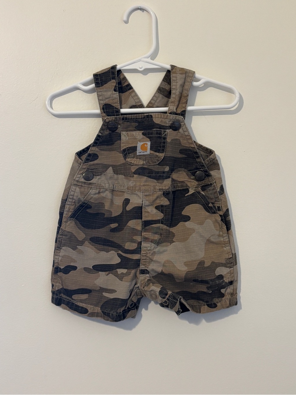 Carhartt Kids Camo Short Overalls - Green Tan Brown